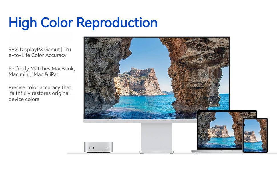 Fynoix 27-inch 4K gaming monitor with Nano IPS Black panel: 144Hz, 1ms, 99% DCI-P3, Delta E<1.5. USB-C 65W reverse charging. HDMI 2.1 & DP 1.4.