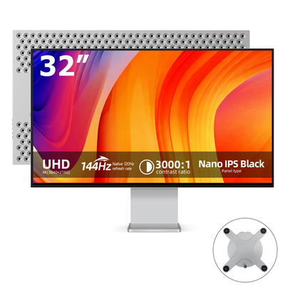Fyonix 32 Inch 4K Monitor UHD 3840×2160 120Hz IPS Black Panel, USB-C 65W, HDMI 2.1 & DP 1.4, 96% DCI-P3, ΔE≤2, Height-Adjustable & Pivot Stand — for Creators & Gamers