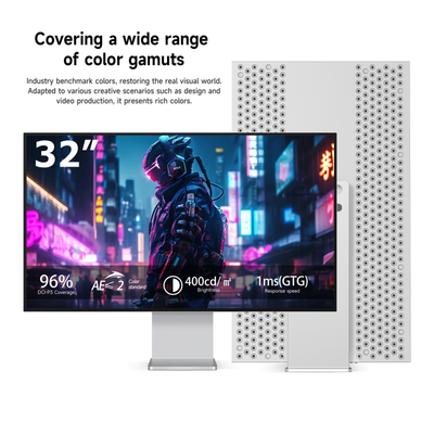 Fyonix 32 Inch 4K Monitor UHD 3840×2160 120Hz IPS Black Panel, USB-C 65W, HDMI 2.1 & DP 1.4, 96% DCI-P3, ΔE≤2, Height-Adjustable & Pivot Stand — for Creators & Gamers