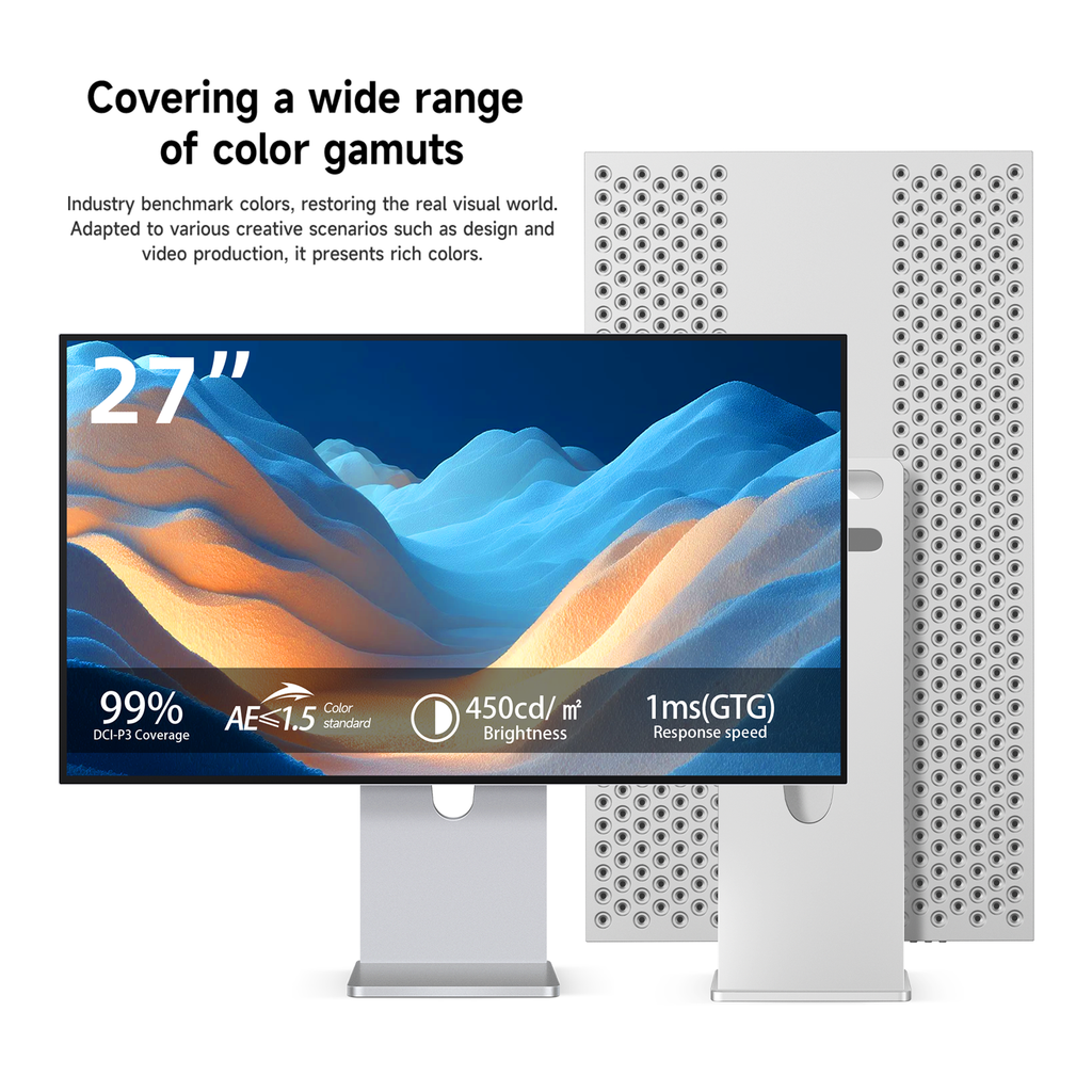 27" 4K 144Hz Monitor 450cd/㎡ 3000:1 Nano IPS Black Display Suitable for MacBook/Apple for Editors with Aluminum Alloy Body