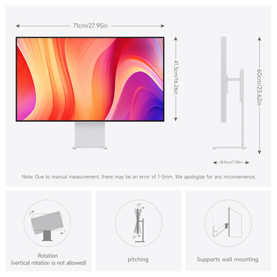 Fyonix 32 Inch 4K Monitor UHD 3840×2160 120Hz IPS Black Panel, USB-C 65W, HDMI 2.1 & DP 1.4, 96% DCI-P3, ΔE≤2, Height-Adjustable & Pivot Stand — for Creators & Gamers