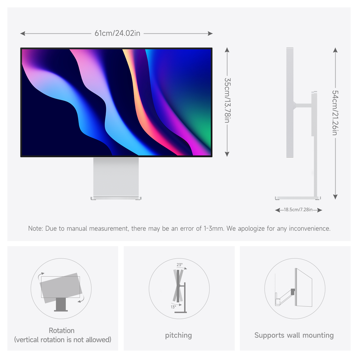 27" 4K 144Hz Monitor 450cd/㎡ 3000:1 Nano IPS Black Display Suitable for MacBook/Apple for Editors with Aluminum Alloy Body