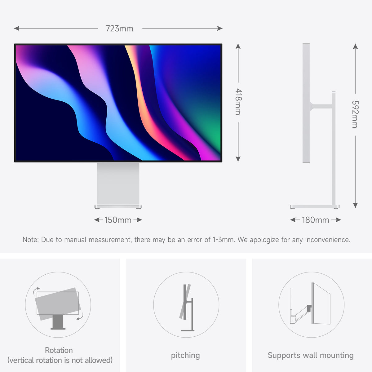 32 Inch 4K UHD 144Hz Monitor | LG Nano IPS Panel | 99% P3 Wide Color | 3000:1 Contrast | AMD FreeSync| HDMI 2.1/DP 1.4/USB3.0